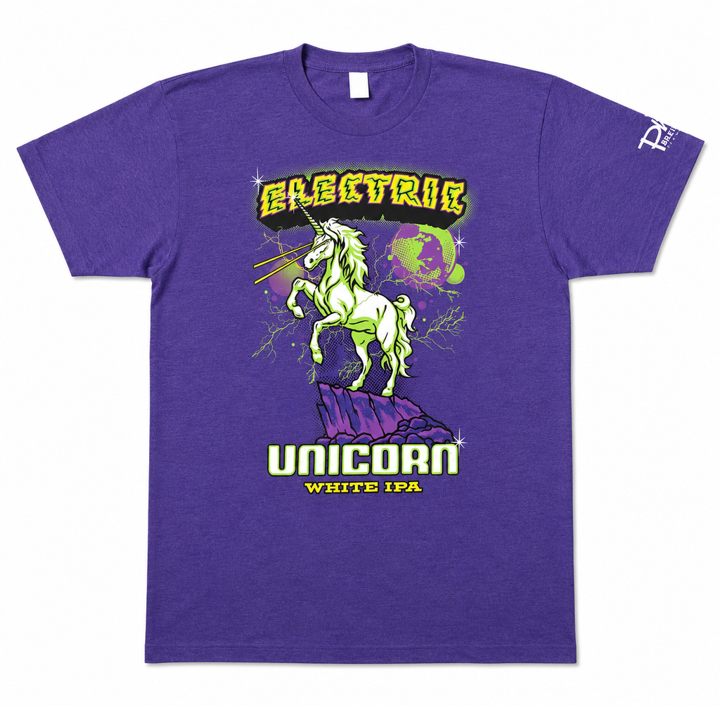 Electric Unicorn White IPA T-Shirt – Official Phillips Brewing Co. Brewery Merchandise | Size M