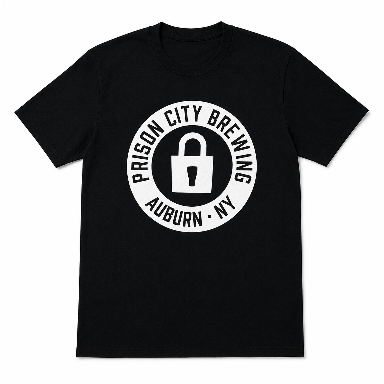 Prison City Brewing Auburn NY Brewery T-Shirt Black – Size Medium