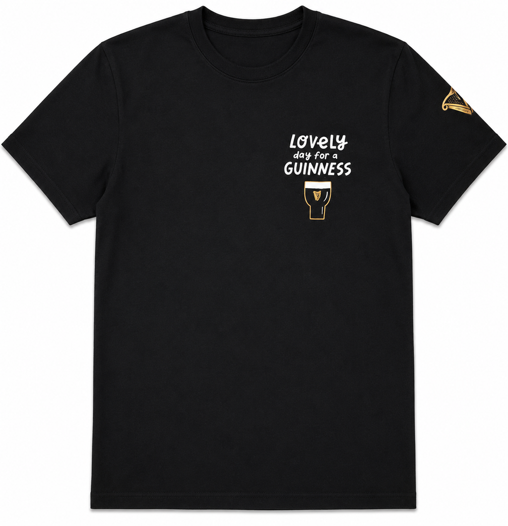 Guinness "Lovely Day for a Guinness" T-Shirt – Black – Size M