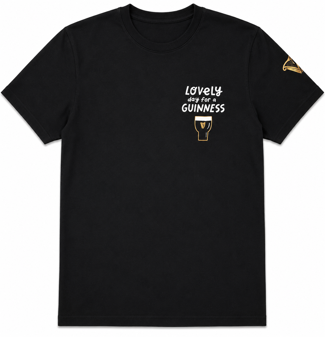 Guinness "Lovely Day for a Guinness" T-Shirt – Black – Size M