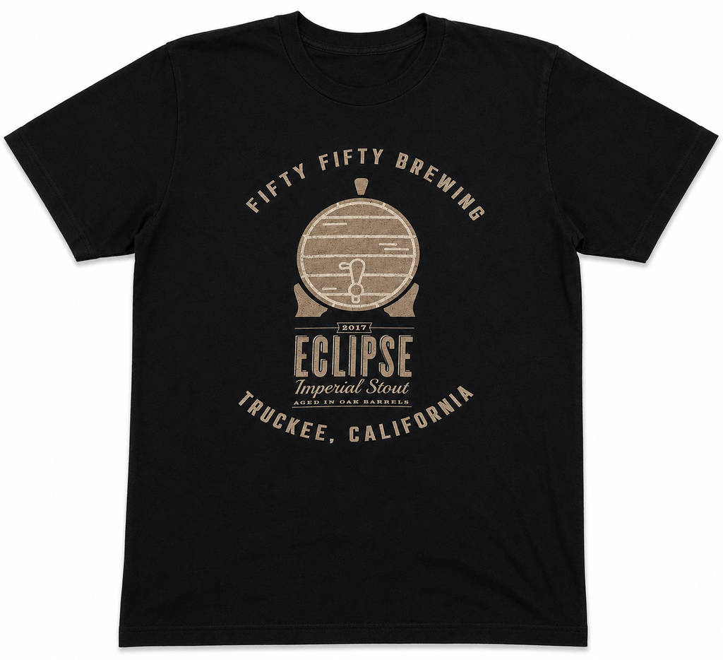 FiftyFifty Brewing Eclipse Imperial Stout T-Shirt – Black – Size L