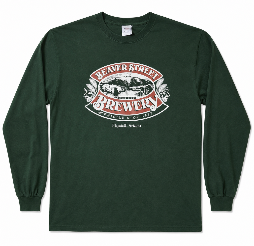 Beaver Street Brewery Long Sleeve T-Shirt – Forest Green Brewery Merchandise – Size L