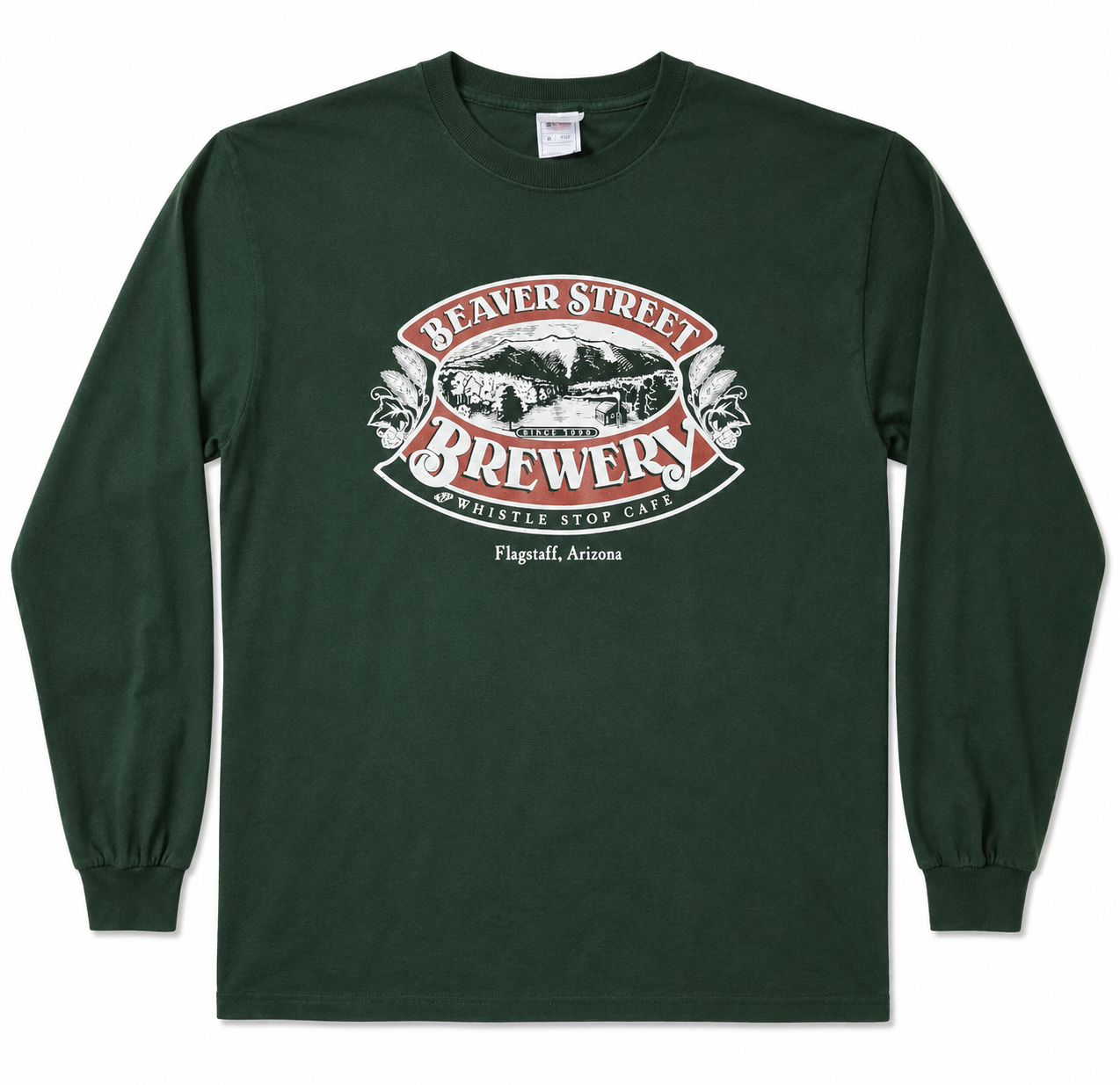 Beaver Street Brewery Long Sleeve T-Shirt – Forest Green Brewery Merchandise – Size L