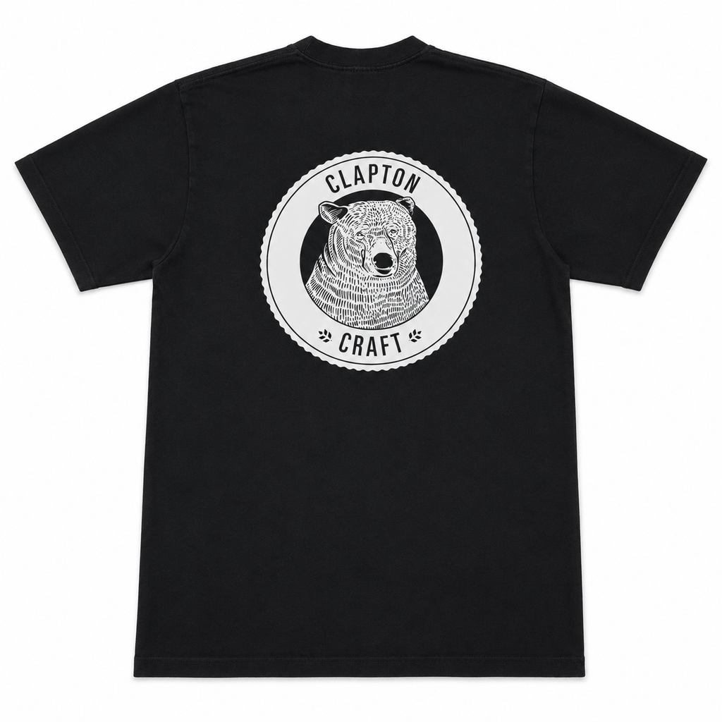 Clapton Craft Brewery Bear Logo T-Shirt Black – Size Medium