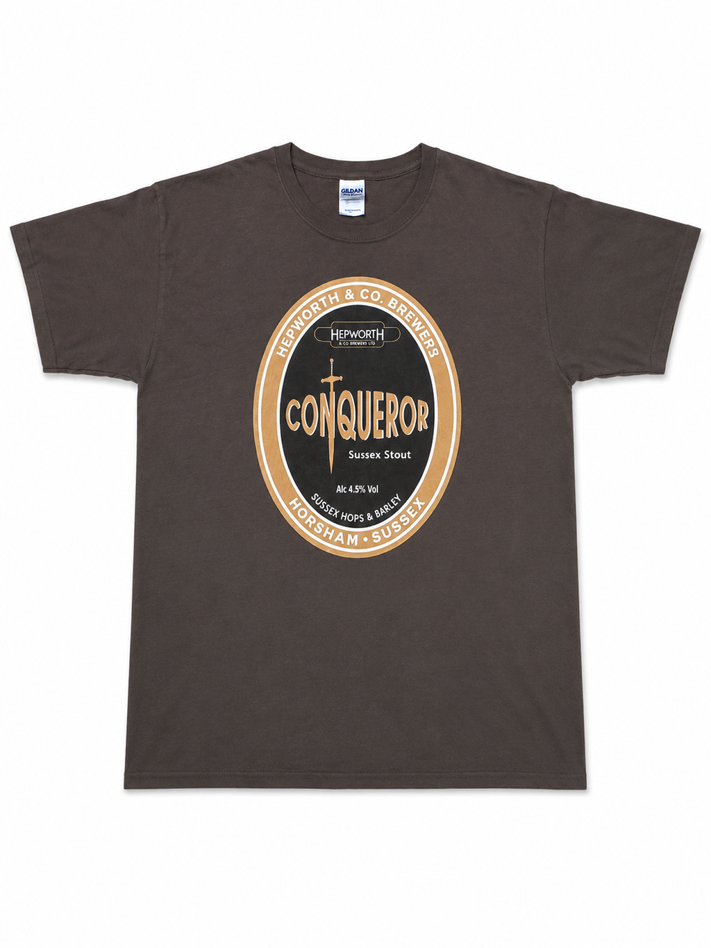 Hepworth & Co. Brewers Conqueror Sussex Stout T-Shirt Brown – Size Large