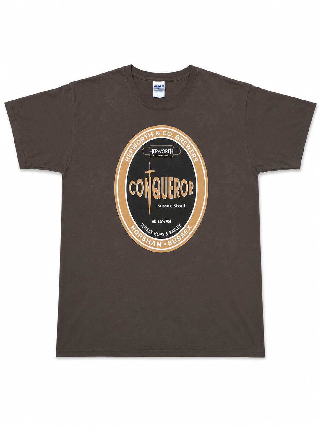 Hepworth & Co. Brewers Conqueror Sussex Stout T-Shirt Brown – Size Large